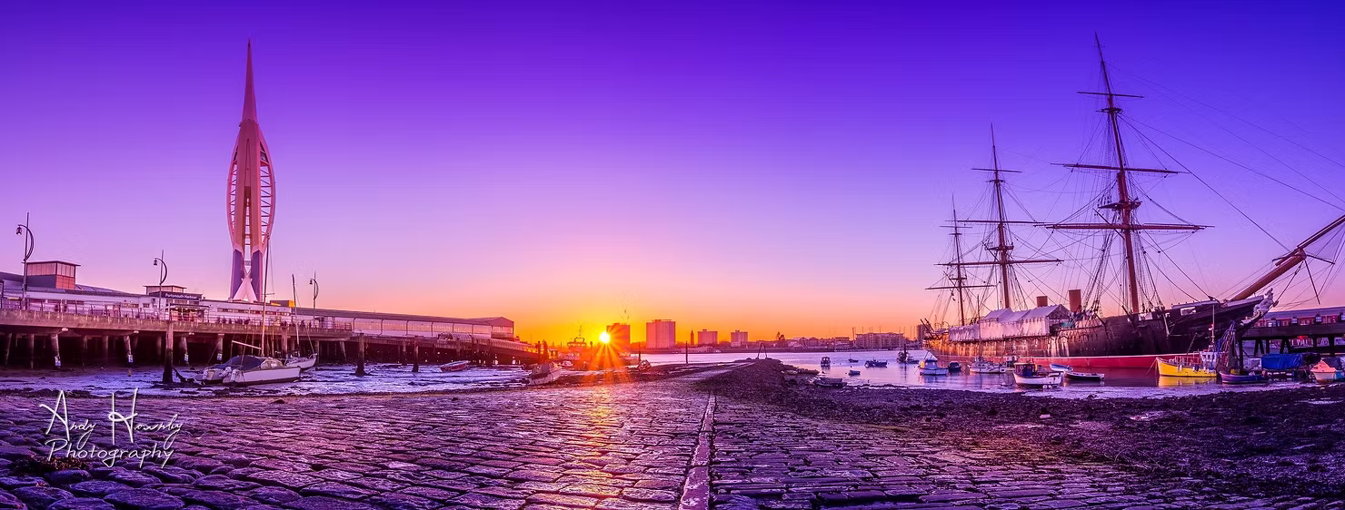 Sunset overlooking Portsmouth harbour